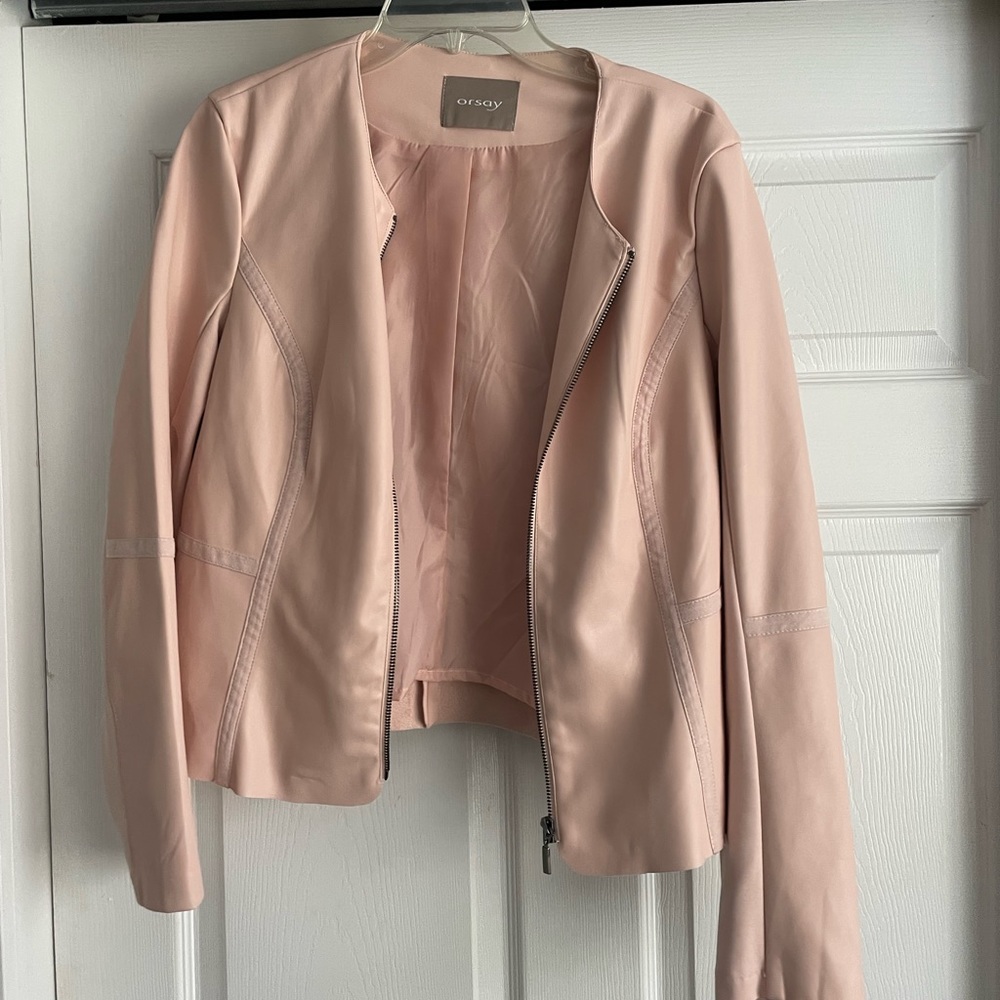 Pink faux leather jacket